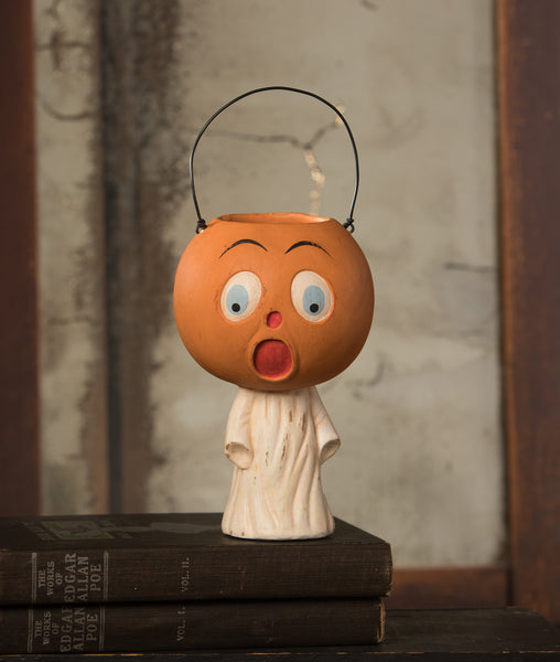 Vintage Scared Pumpkin Ghost