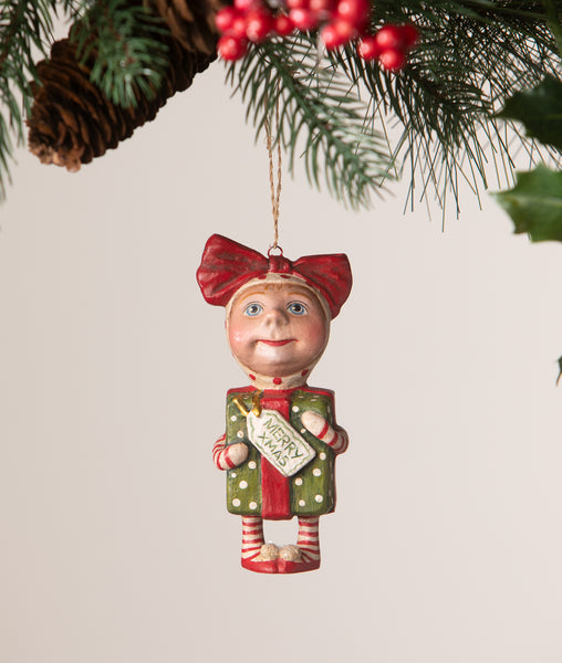 Surprise Package Girl Ornament