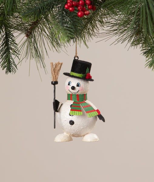 Snowman with Broom Ornament