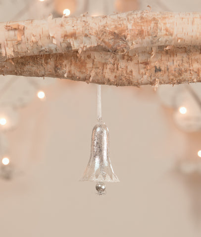 Metallic Silver Bell Ornament