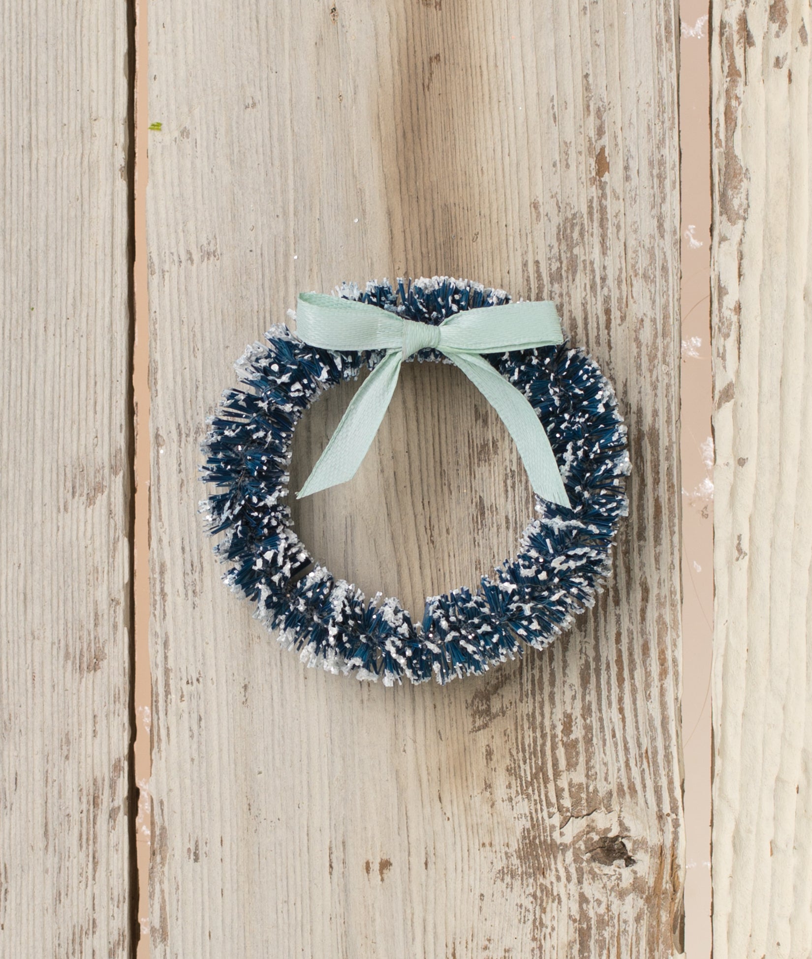 Blue Wreath with Aqua Bow