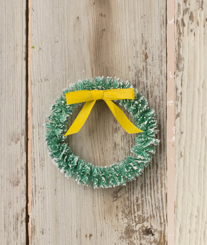 Teal Wreath with Yellow Bow