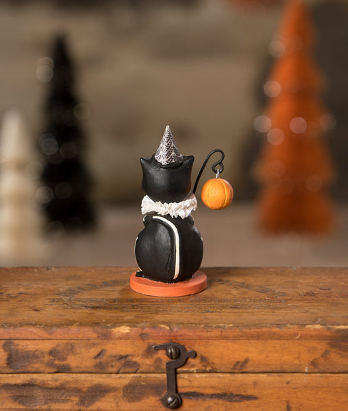 Skeleton Cat with Lantern