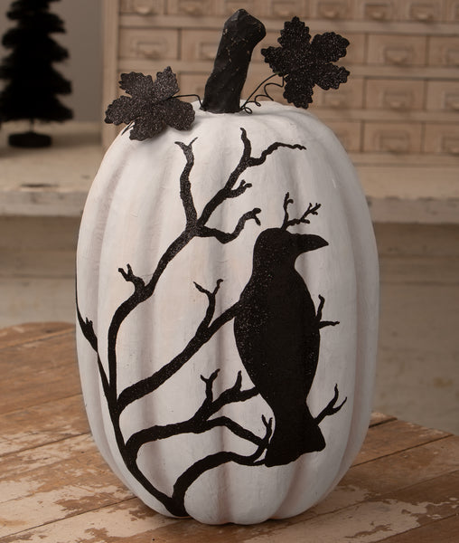 Black & White Raven Pumpkin