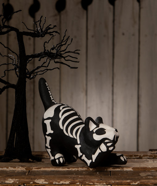 Skeleton Paper Mache Cat