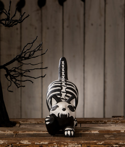 Skeleton Paper Mache Cat