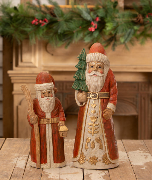 Hand Carved Santa with Staff
