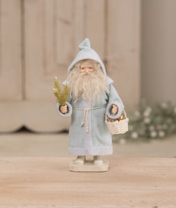 Pastel Blue Santa With Basket