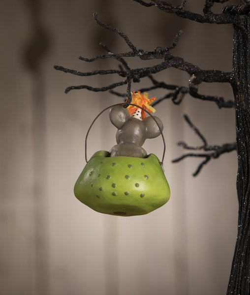 Party Mouse in Frog Ornament