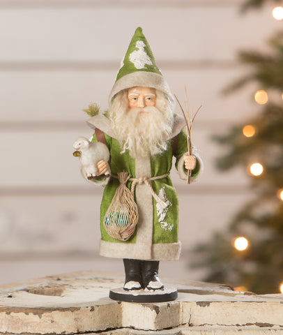 Vintage Santa in Green Small