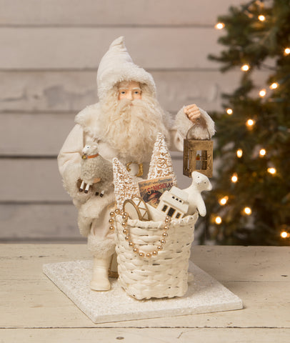 Winter Wishes Santa with Basket of Toys