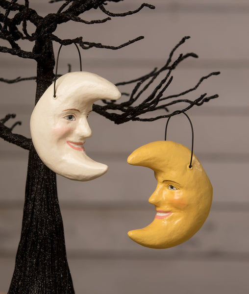 Golden Moon Bucket Ornament Paper Mache