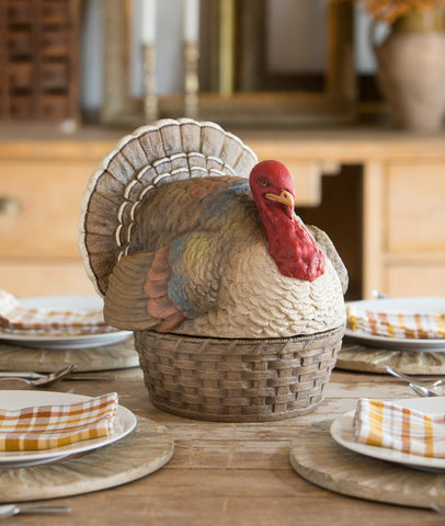 Vintage Turkey Basket Container