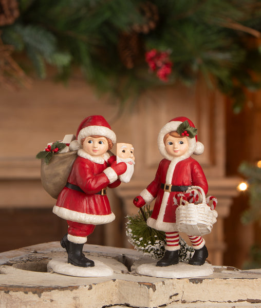 Santa Girl Pulling Tree
