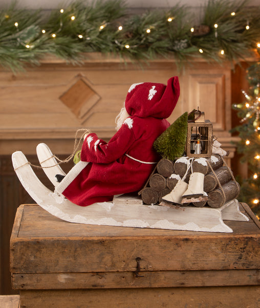 Santa on Log Sled