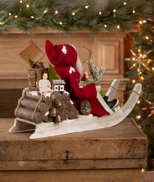 Santa on Log Sled