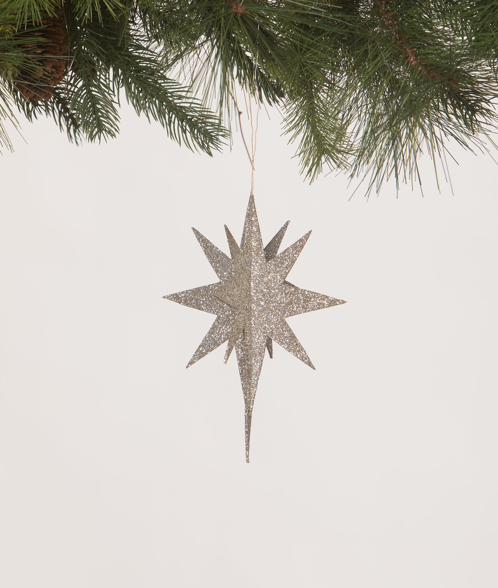 Silver Moravian Star Ornament