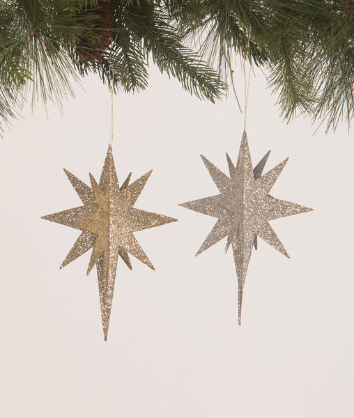 Silver Moravian Star Ornament