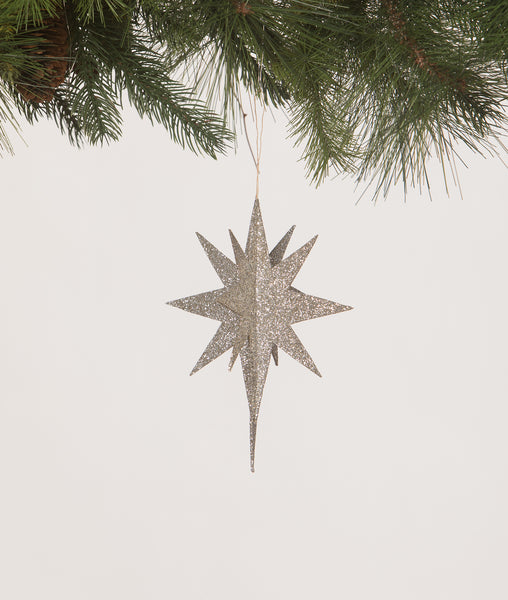 Silver Moravian Star Ornament