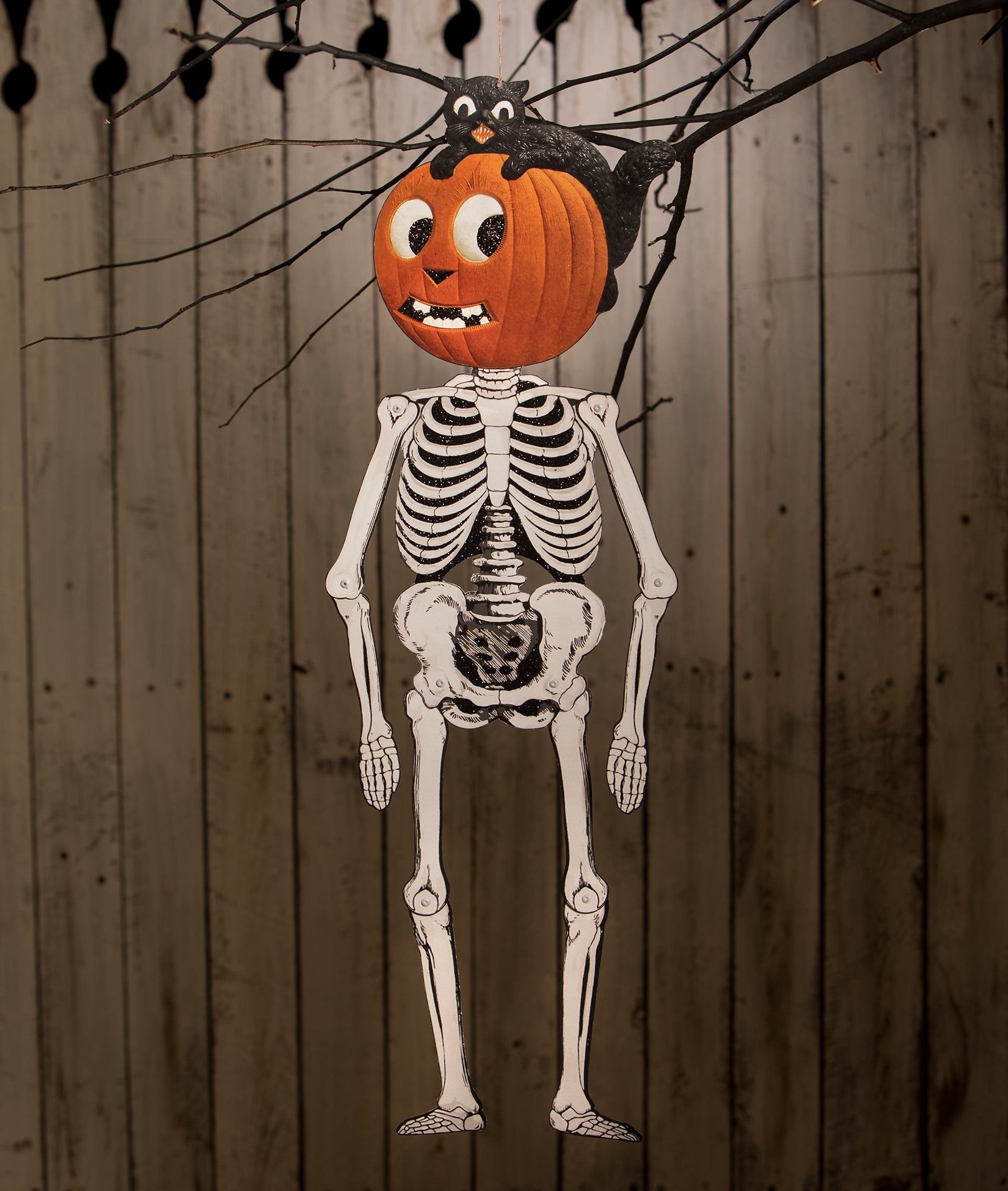 Jack & Cat Hanging Skeleton