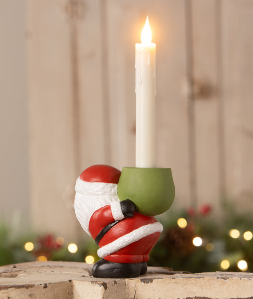 Retro Santa Candle Holder