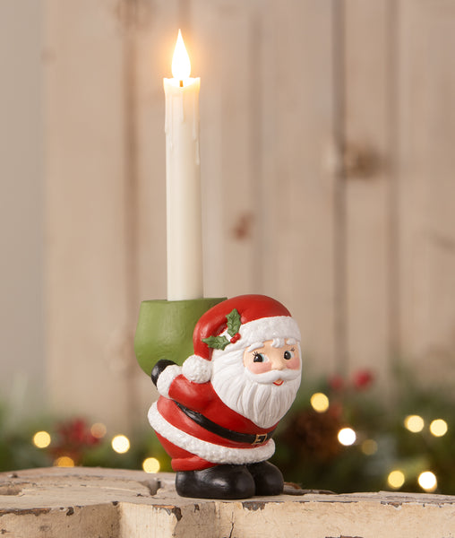 Retro Santa Candle Holder
