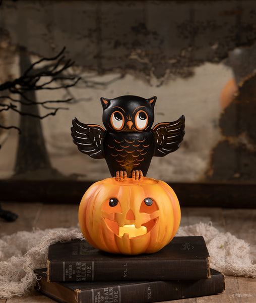 Owl on Jack O'Lantern