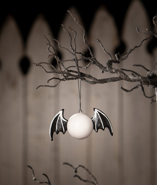 Orange Eyeball Bat Ornament