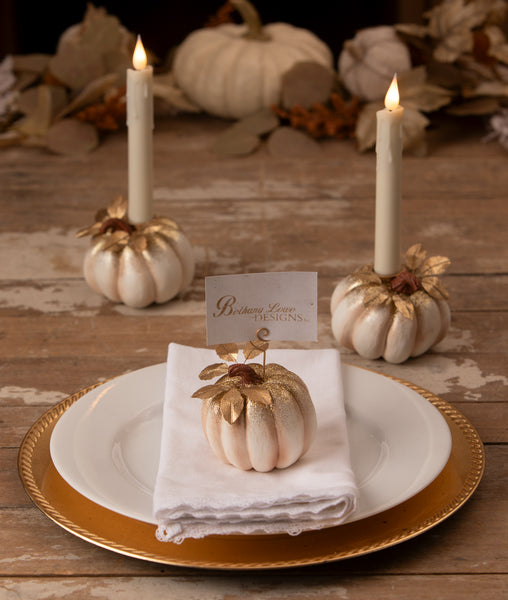 White Pumpkin Placecard Holder