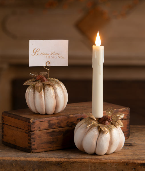 White Pumpkin Placecard Holder