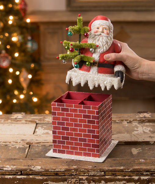 Vintage Santa in Chimney