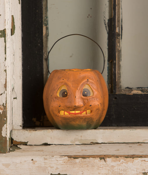 Vintage Scary Mini Pumpkin Bucket