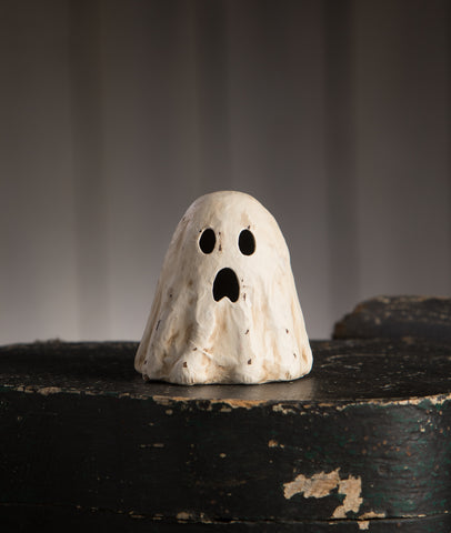 Scared Ghost Luminary Small Paper Mache