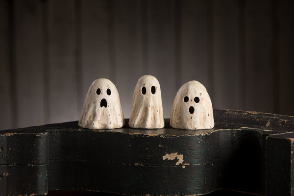 Surprised Ghost Luminary Small Paper Mache