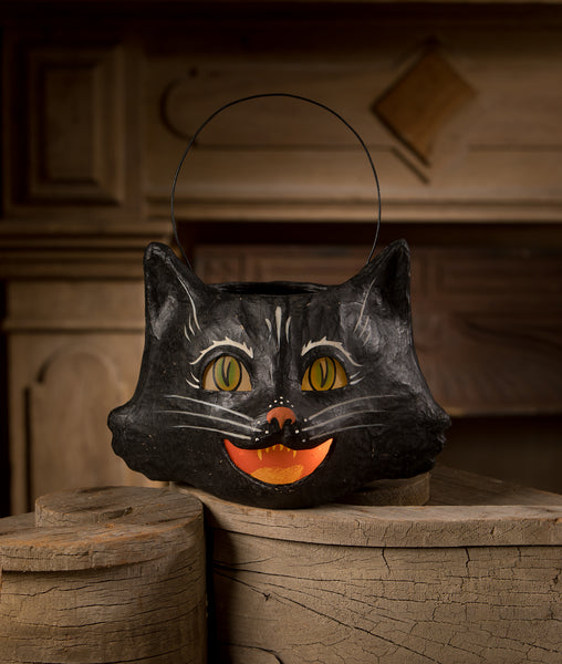 Amusing Black Cat Bucket Paper Mache