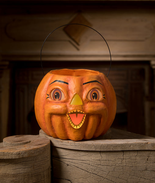 Spunky Pumpkin Bucket Paper Mache