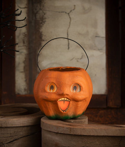 Happy Vintage Pumpkin Bucket Medium