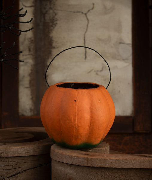 Happy Vintage Pumpkin Bucket Medium