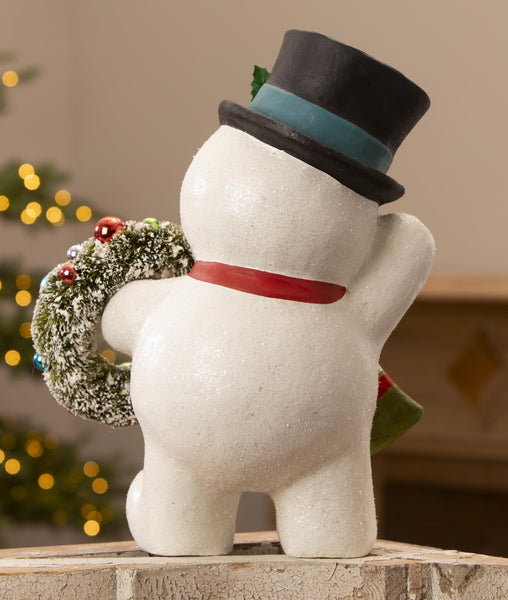 Large Snowman with Wreath