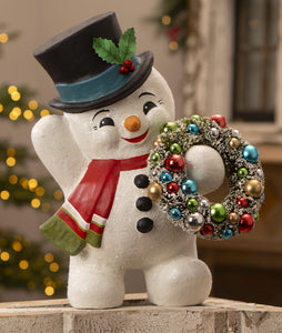 Large Snowman with Wreath