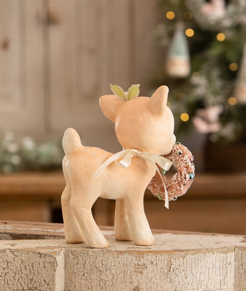 Pink Reindeer with Wreath