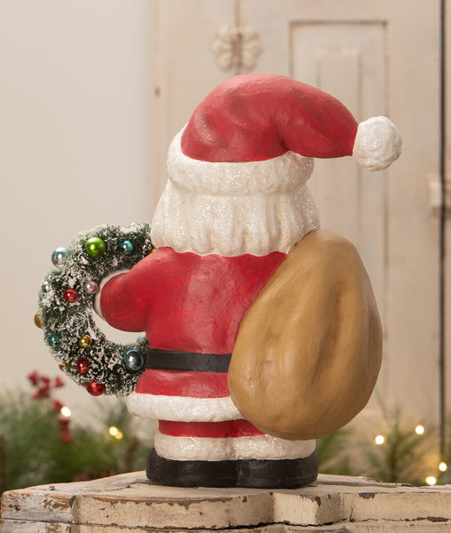 Jolly Fat Santa with Wreath