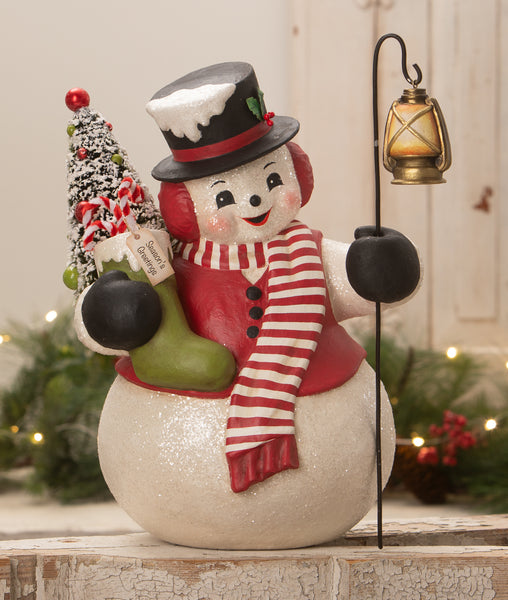 Snowman Stanley with Lantern