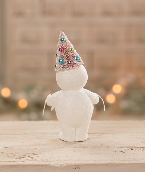 Pastel Merry Snowman With Tree