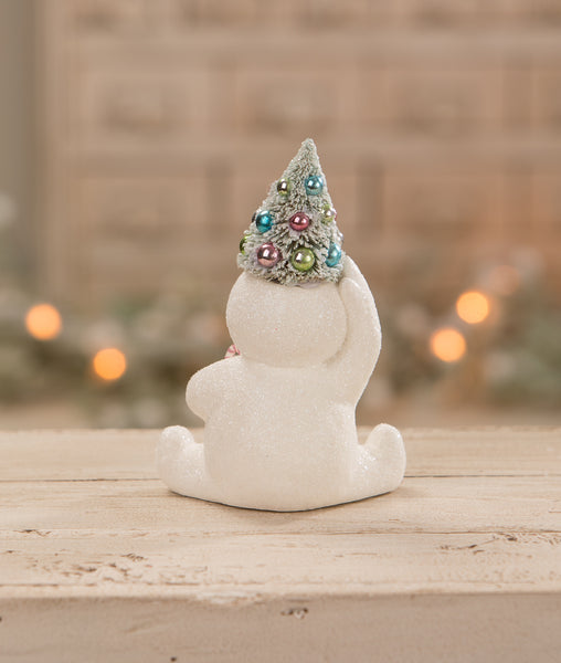 Pastel Candy Cane Snowman With Tree