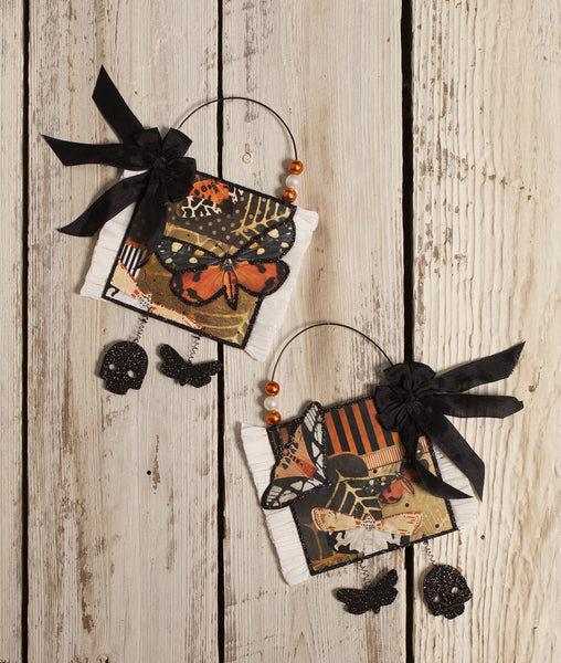 Black and White Moth Postcard Ornament