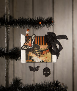 Black and White Moth Postcard Ornament