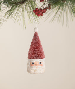 Bottle Brush Santa Red Ornament