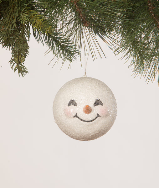 Smiling Snowman Head Ornament