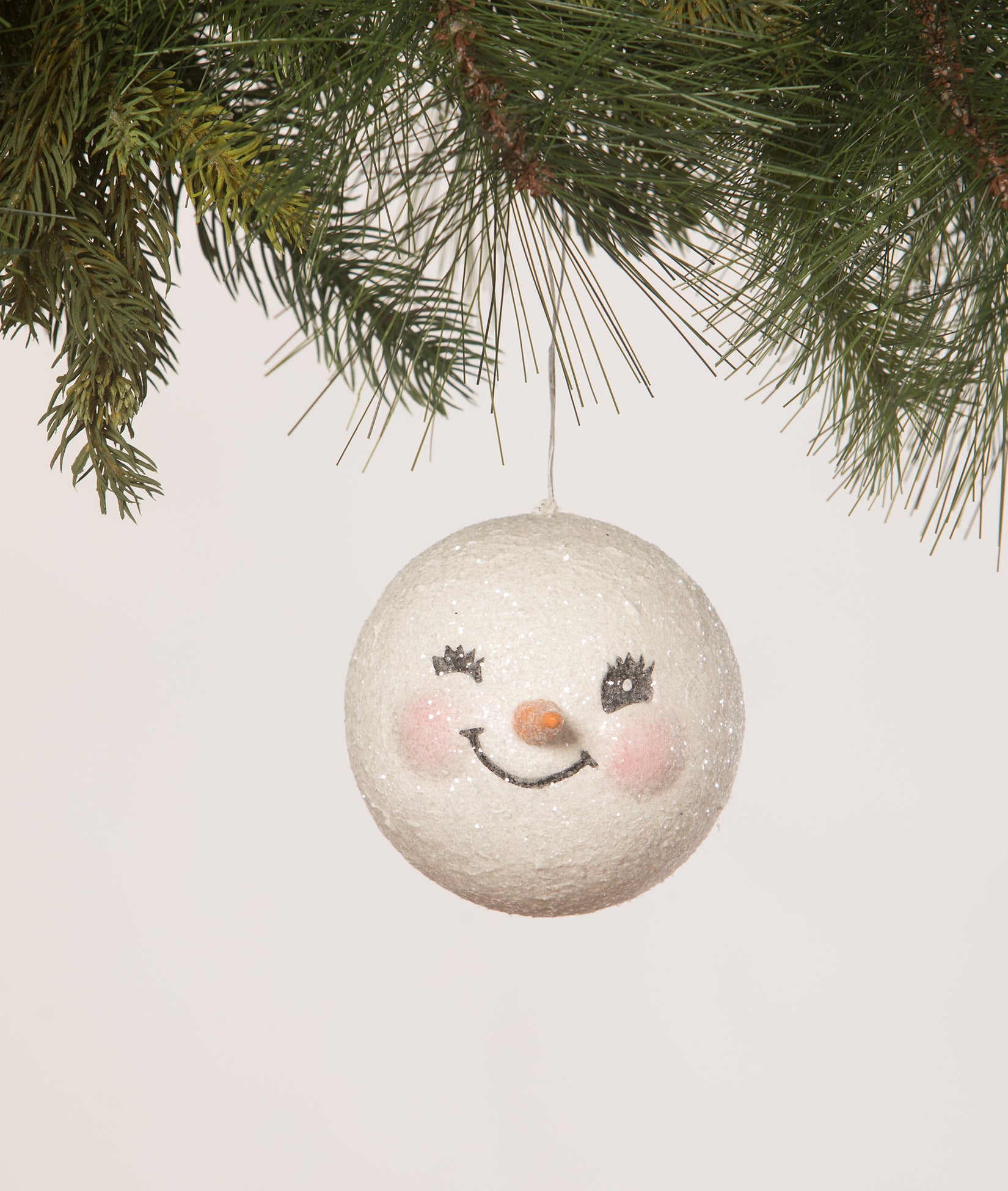 Winking Snowman Head Ornament